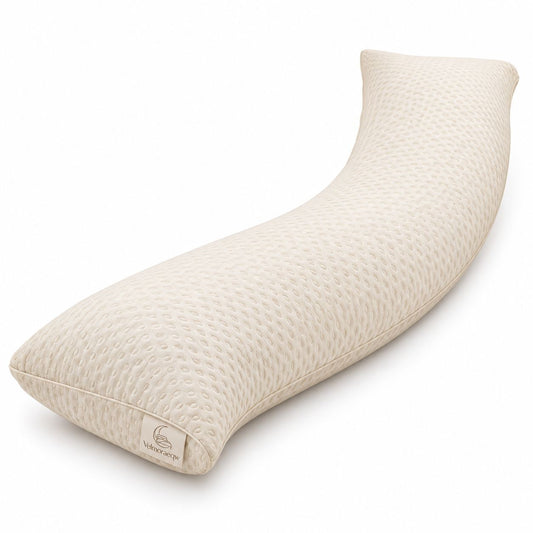 Velmoraeqw™ MoonCurve Full Body Support Pillow – Long Ergonomic Side-Sleeper Cushion with Breathable Comfort Cover
