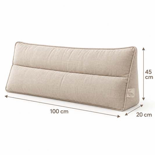 Velmoraeqw™ DreamRest Bed Headboard Pillow – Full-Length Triangular Backrest Cushion with Dual-Zone Support
