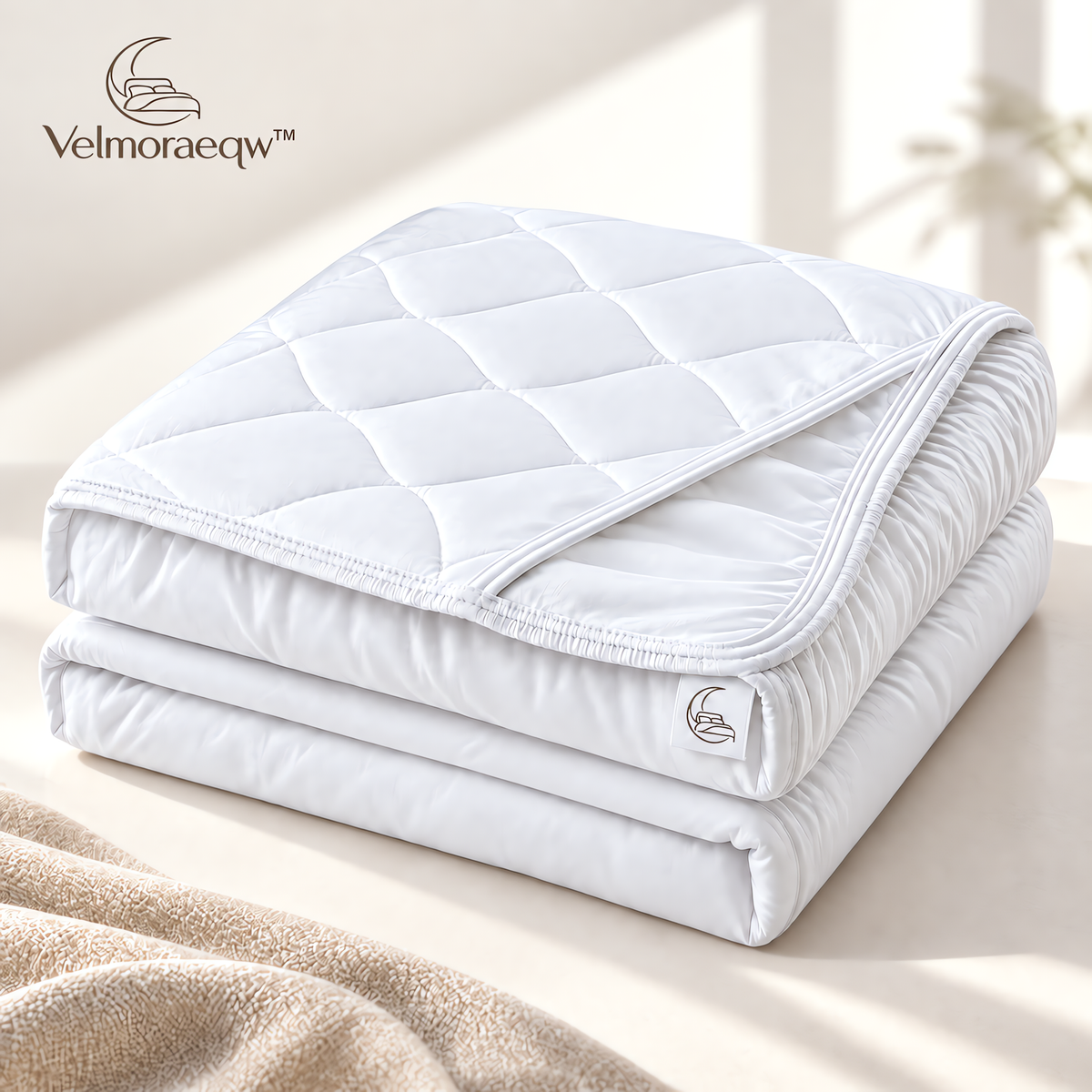 Velmoraeqw™ CloudSoft Quilted Mattress Pad – Plush Padded Bed Topper with Elasticized Fitted Edge