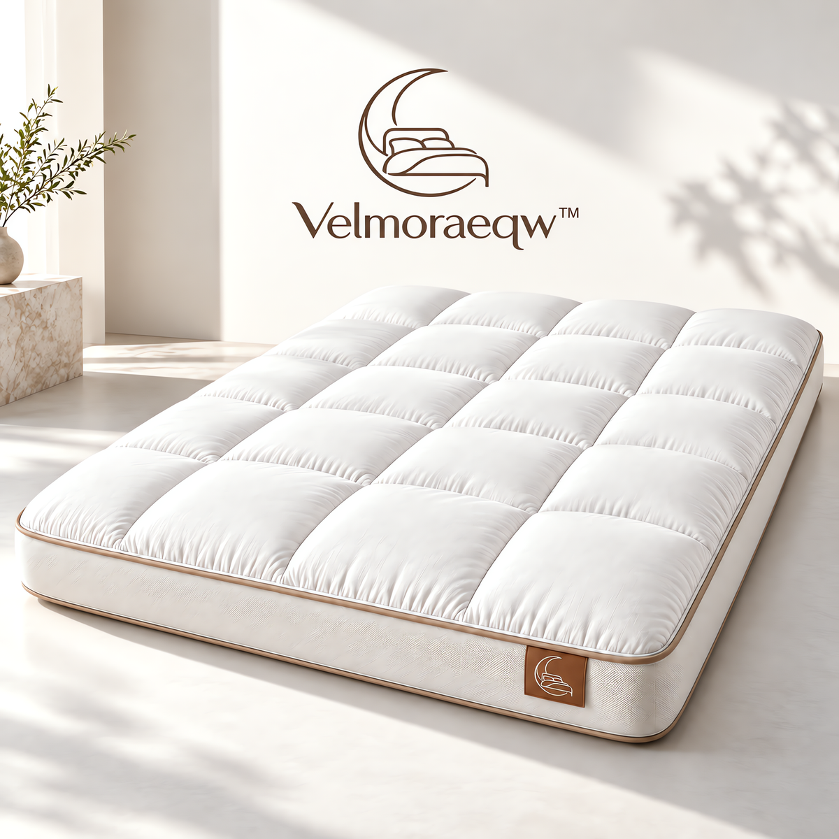 Velmoraeqw™ CloudRise Plush Mattress Topper – Extra-Thick Quilted Pillow-Top Bed Pad with Deep Cushioning