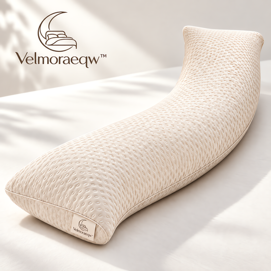 Velmoraeqw™ MoonCurve Full Body Support Pillow – Long Ergonomic Side-Sleeper Cushion with Breathable Comfort Cover