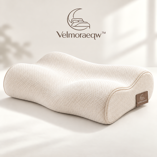 Velmoraeqw™ CloudCurve Ergonomic Contour Pillow – Breathable Neck & Shoulder Support Sleeping Pillow with Sculpted Comfort Design