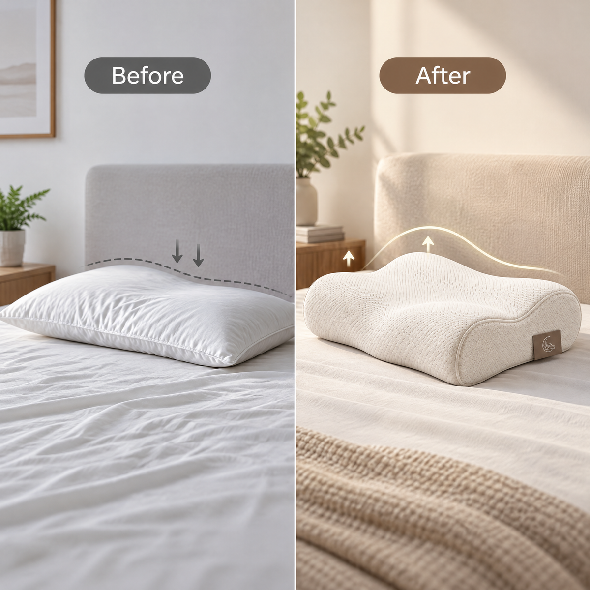 Velmoraeqw™ CloudCurve Ergonomic Contour Pillow – Breathable Neck & Shoulder Support Sleeping Pillow with Sculpted Comfort Design
