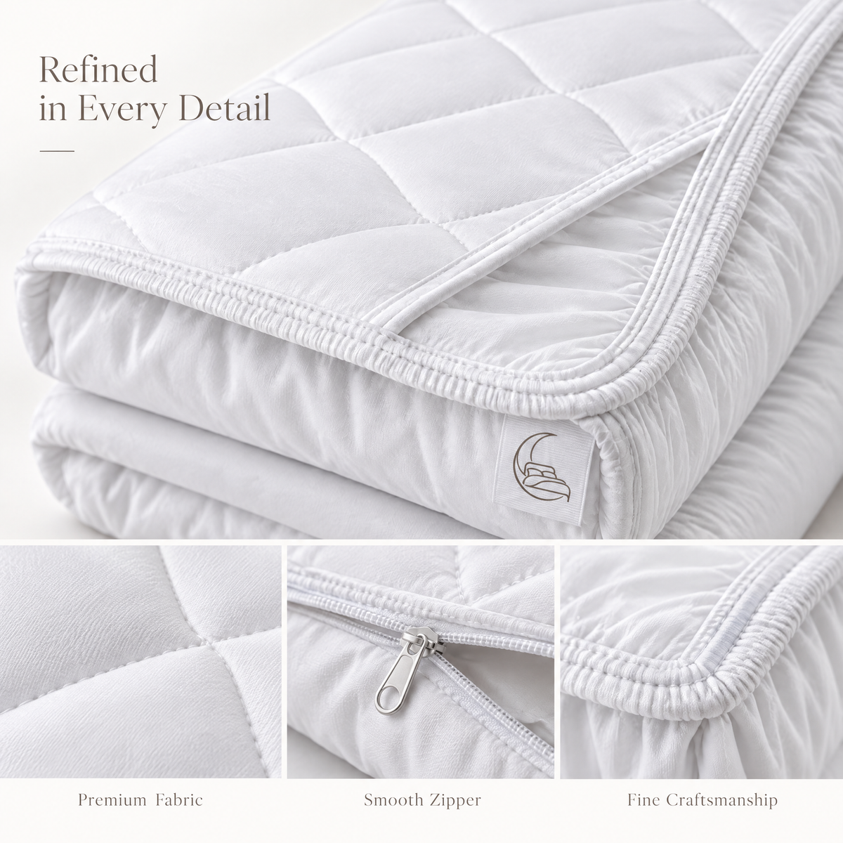 Velmoraeqw™ CloudSoft Quilted Mattress Pad – Plush Padded Bed Topper with Elasticized Fitted Edge