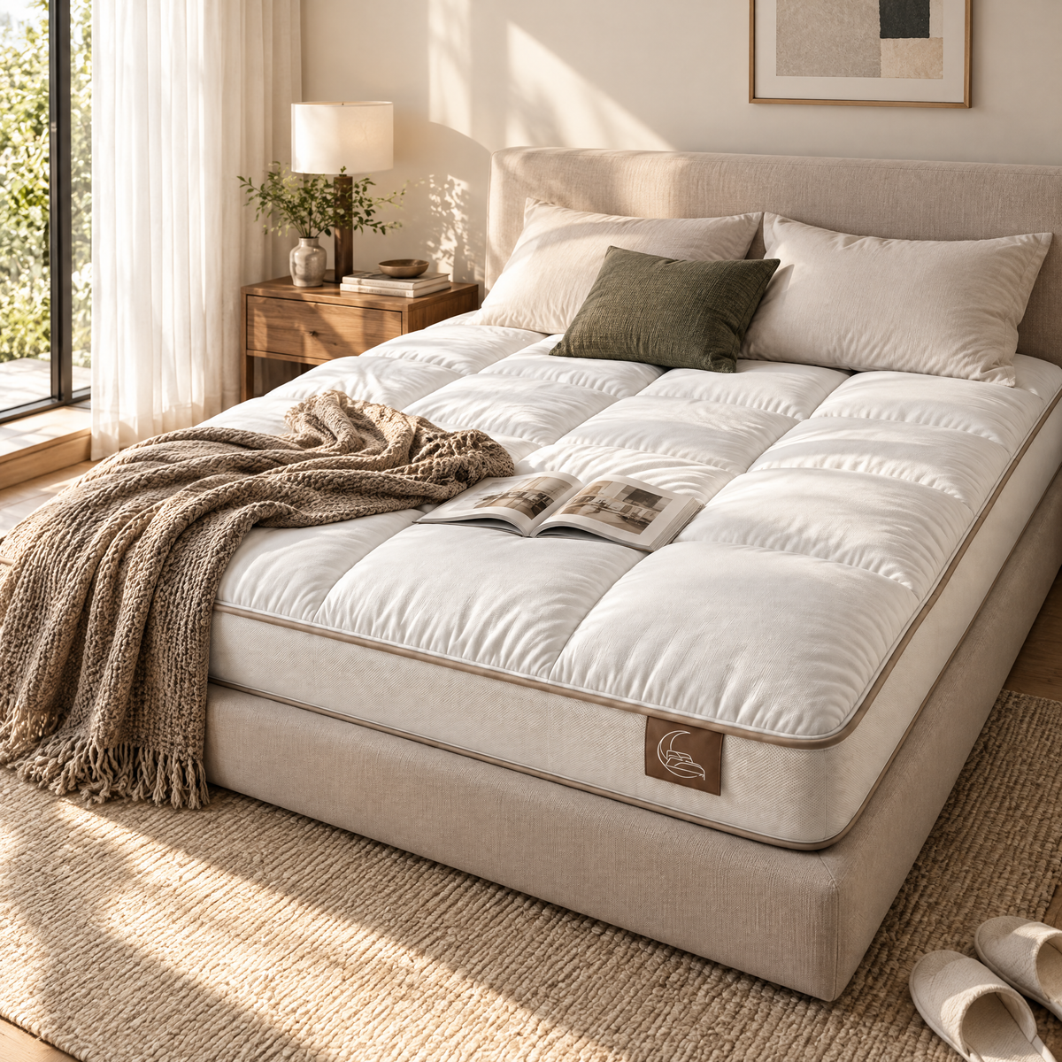 Velmoraeqw™ CloudRise Plush Mattress Topper – Extra-Thick Quilted Pillow-Top Bed Pad with Deep Cushioning