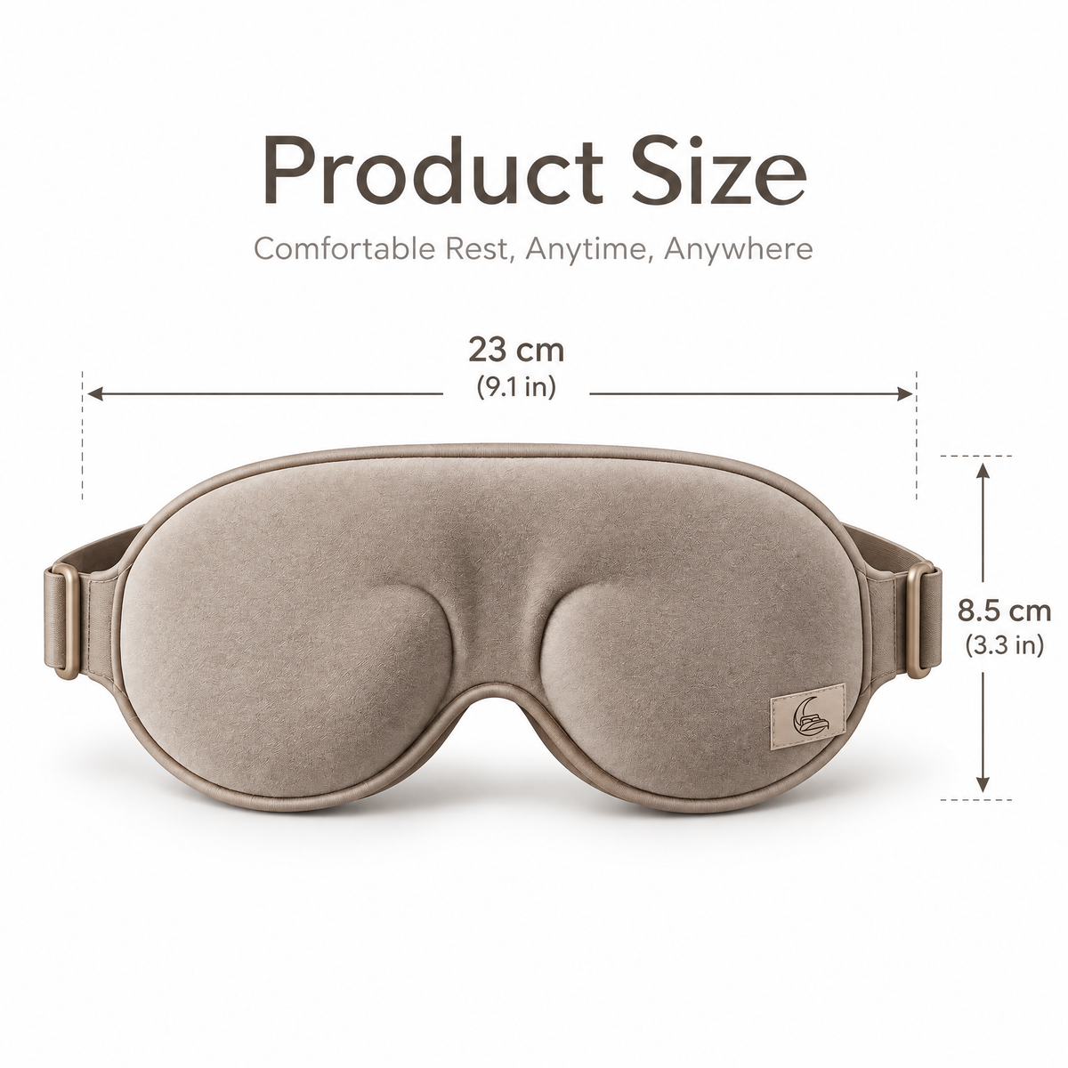 Velmoraeqw™ MoonEase 3D Contoured Sleep Mask – Pressure-Free Eye Cup Design with Adjustable Strap & Soft Comfort Fabric