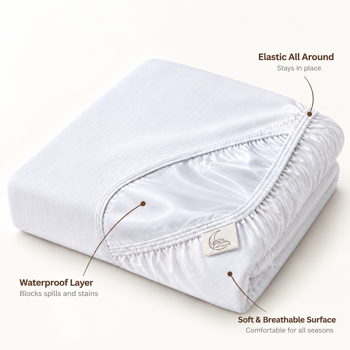 Velmoraeqw™ PureGuard Fitted Mattress Protector – Soft Surface Bed Cover with Elasticized Deep-Pocket Skirt
