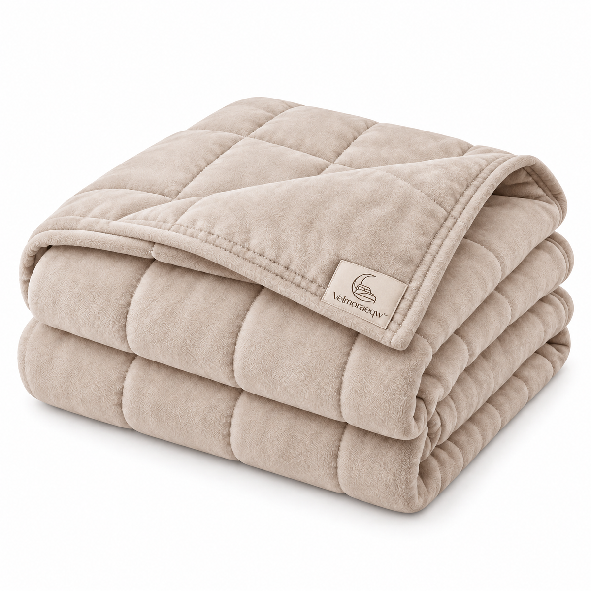 Velmoraeqw™ CloudLayer Quilted Comfort Blanket – Plush Padded Bed Blanket with Soft-Touch Fabric & Cozy Grid Stitching